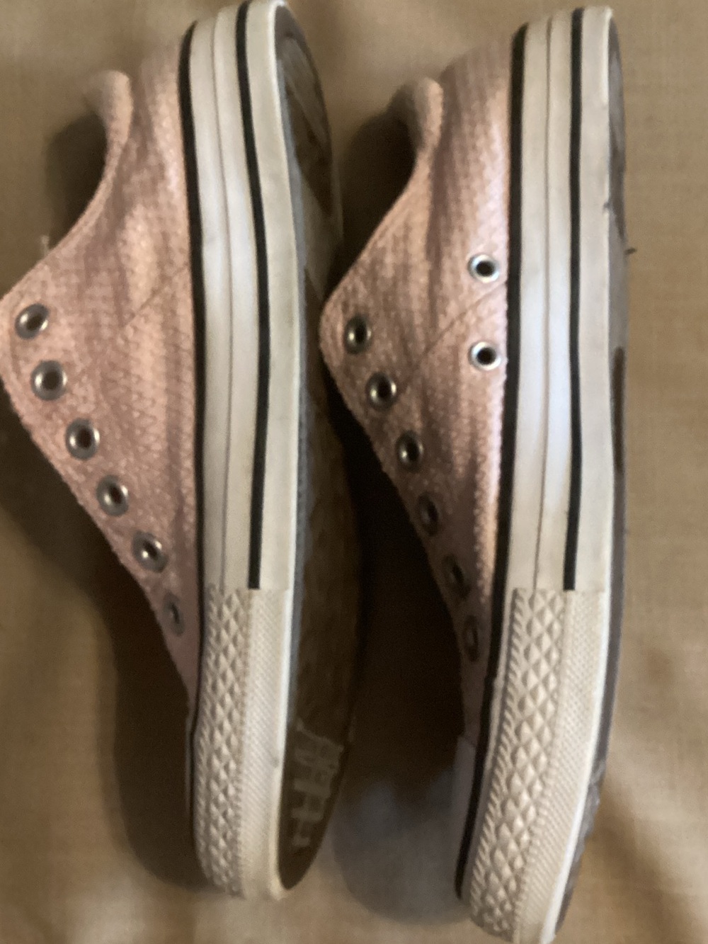 Converse Pink Textured Slip-On Low Top Sneakers - Picture 4 of 6
